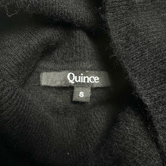 Quince | Women | Black 100% Cashmere Minimalist Turtleneck Sweater Dress | Small - Picture 8 of 14